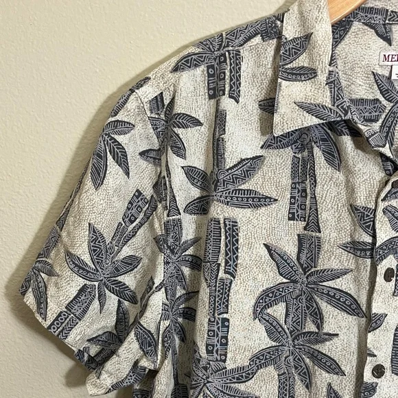 Merona Button Down Tropical Hawaiian Short Sleeve Shirt - Picture 3 of 13